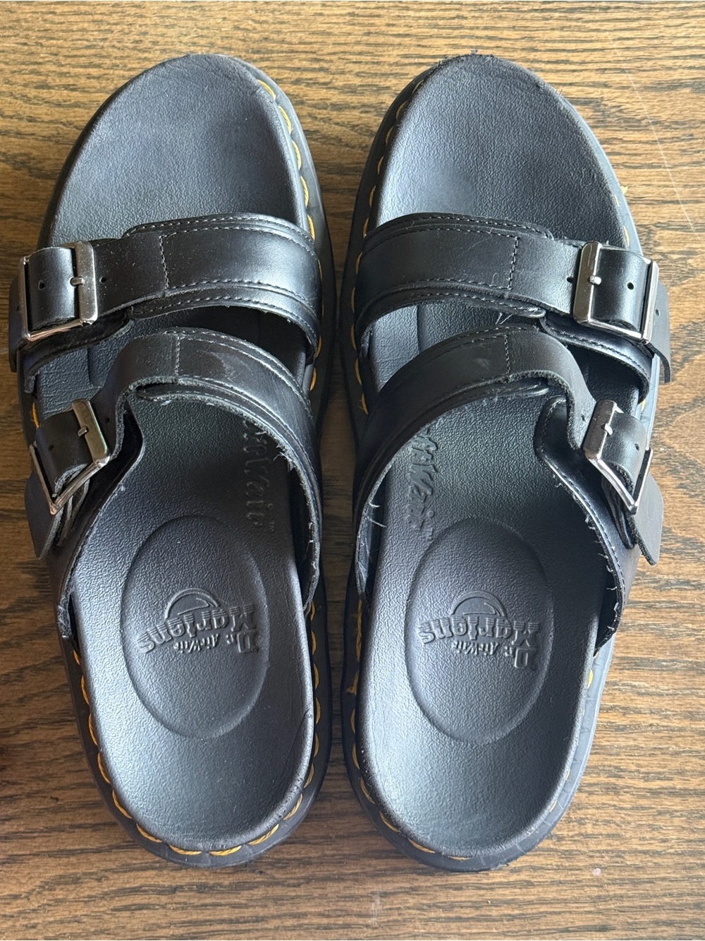 Dr. Martens Myles Platform Slide Sandals Black Leather Sz 9 Women’s / 8 Men’s - Picture 6 of 7